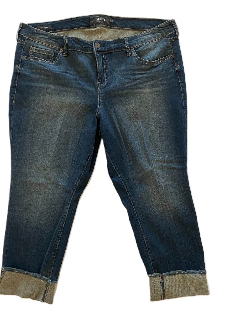 Torrid SZ 20 Blue Cropped Boyfriend Style Ankle Jean